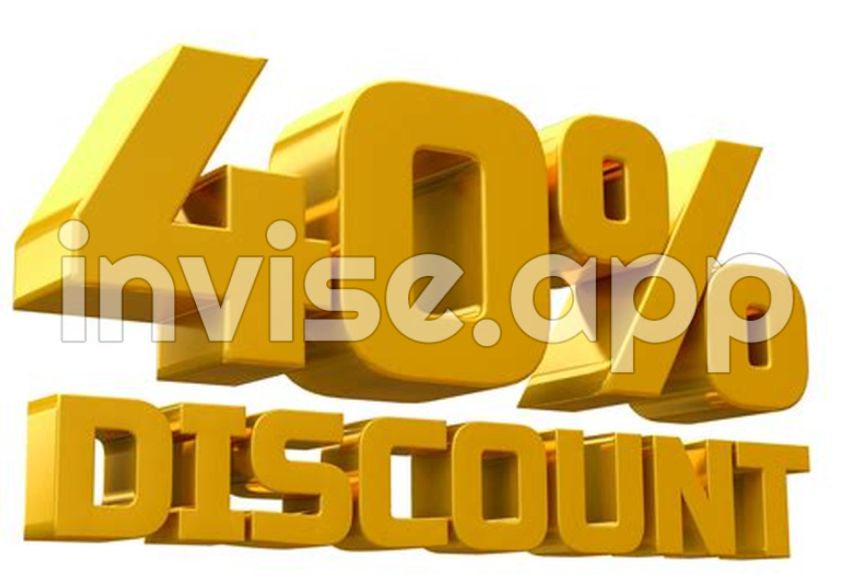 Discount 40 Percent Luxury Gold Offer In 3D 8880269 - Font Promotional Poster