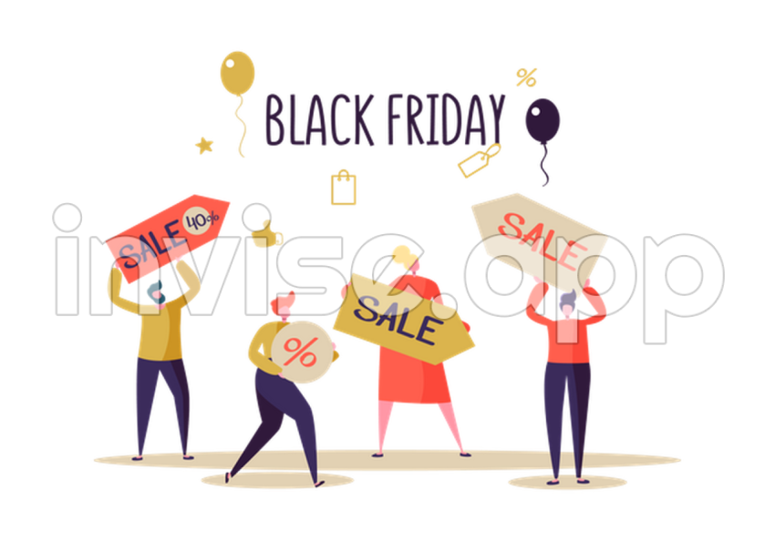 Black Friday Cartoon - Best Premium Black Friday Sale Illustration Download In & Vector Format