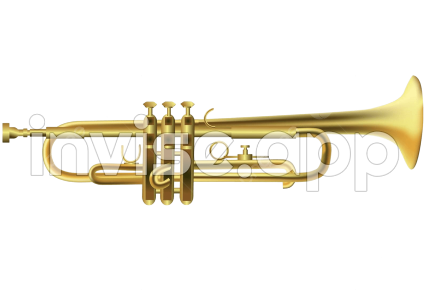 Trumpet Shiny Brass Gold Vector, Shiny, Brass, Gold And Vector With Transparent Background - Brass Trumpet