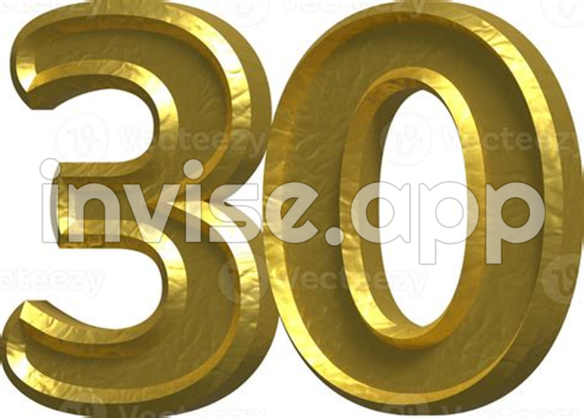 30 Years 3D Number Illustration Concept Design 11362428 - 30 Gifts For 30Th Birthday Ideas