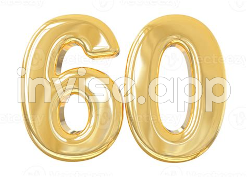 60 - Number 60 Gold 3D 9313577