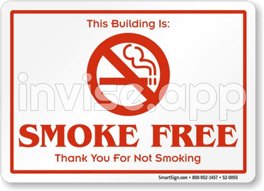 This Building Is Smoke Free Thank You For Not Smoking Sign, Sku S2 0055 - No Smoking Signs Stickers