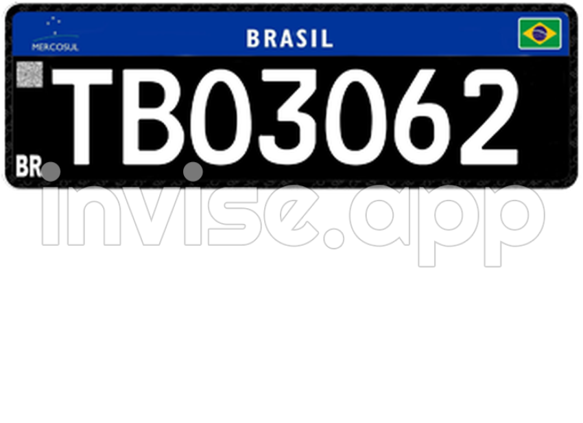 Placa Padrão Mercosul - Tb Emplacamento Instalacao De Placas Veiculares Padrao Mercosul