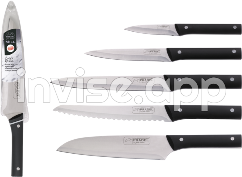 Download Kitchen Knife Set Full Size Image Kit - Black Knife Set