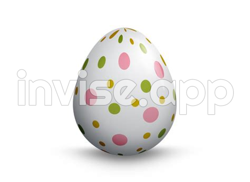 White Easter Eggs - White Easter Egg With Polka Dot Pattern 8490555