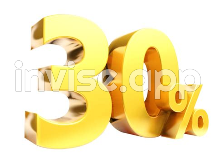 Free Simbolo De Oro Del 30 Por Ciento, Render 3D 8478270 With Transparent Background - $30