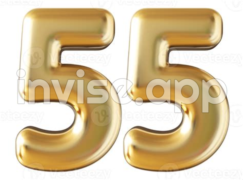 Gold 3D Number 55 36304561 - 55 Birthday