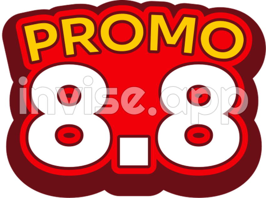 Promo Guncang 9.9 - Stiker Teks Promo Tanggal Kembar 8 8 Canva