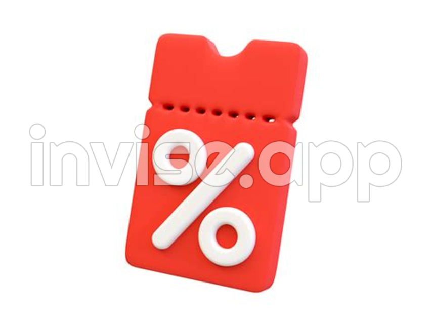 3D Minimal Discount Coupon Special Offer Promotion Flash Sale Icon 3D Illustration 19632927 - Online Promotion Logo