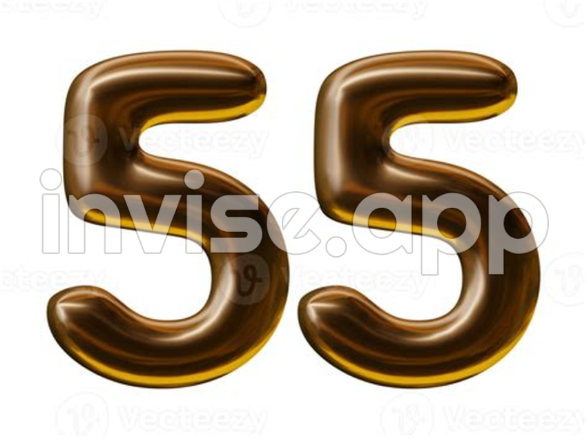 55 - Number 55 Design In 3D Render 19552749