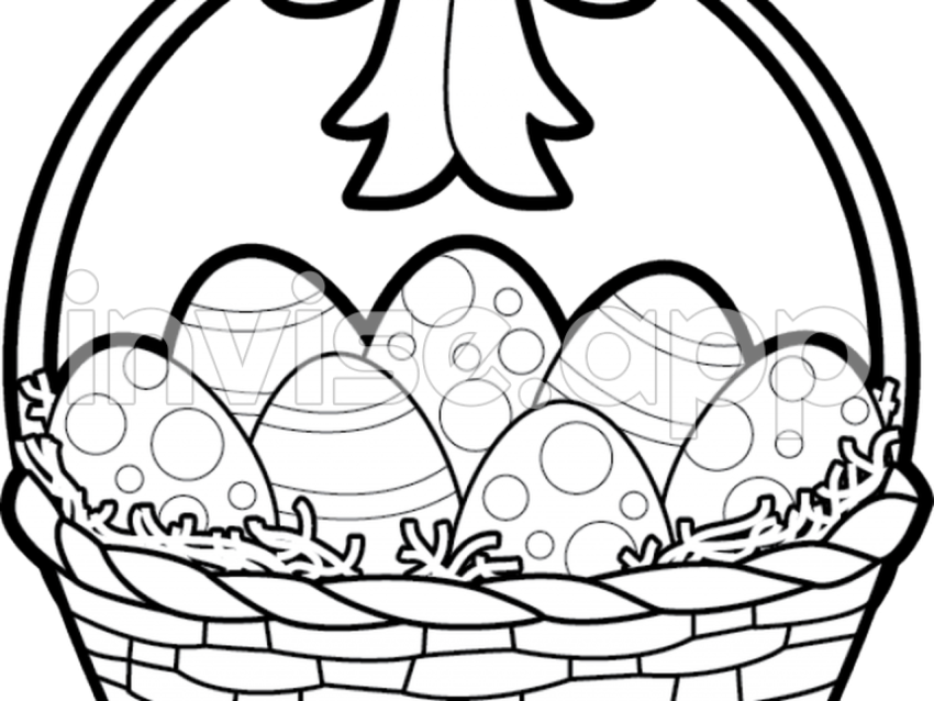 Drawn Basket Easter Easter Egg Hunt Black And White (640X480) - Easter Egg Hunt Text