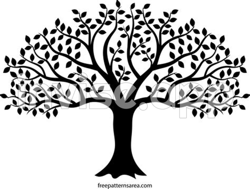 Tree Picture Clip Art Black And White - Black And White Tree Silhouette Clipart