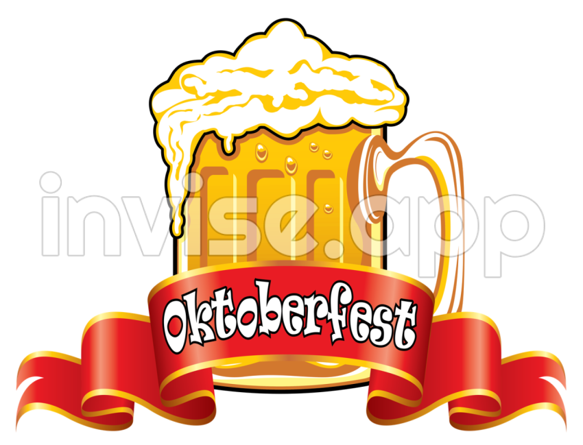 Promo Oktober - Oktoberfest Red Banner With Beer Clipart Image Oktoberfest