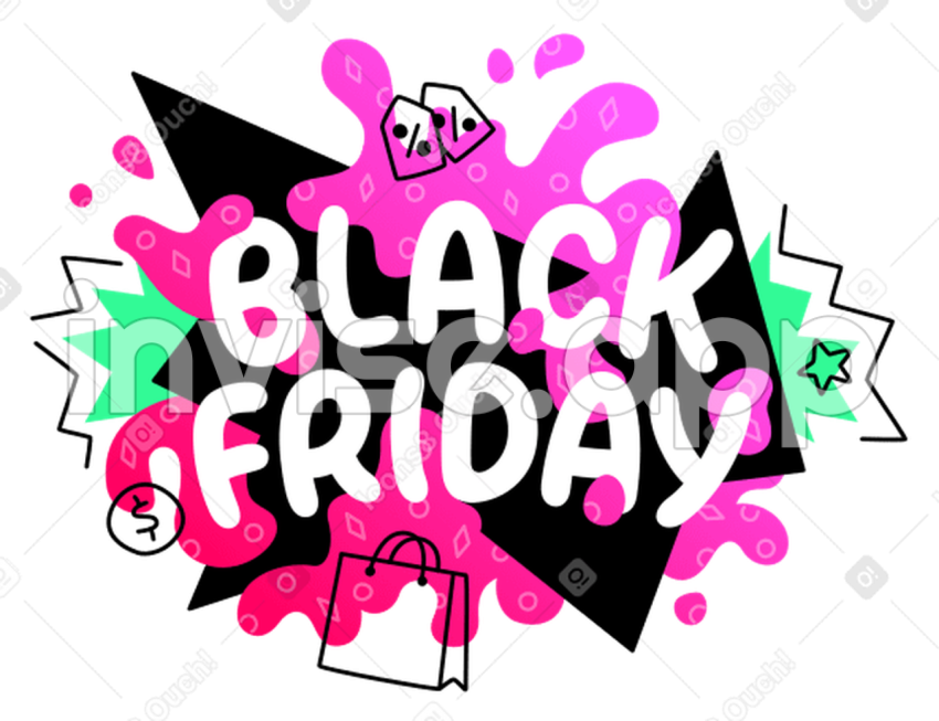 Black Friday Lettering Colorful With Doodles , Svg - Black Friday Lettering