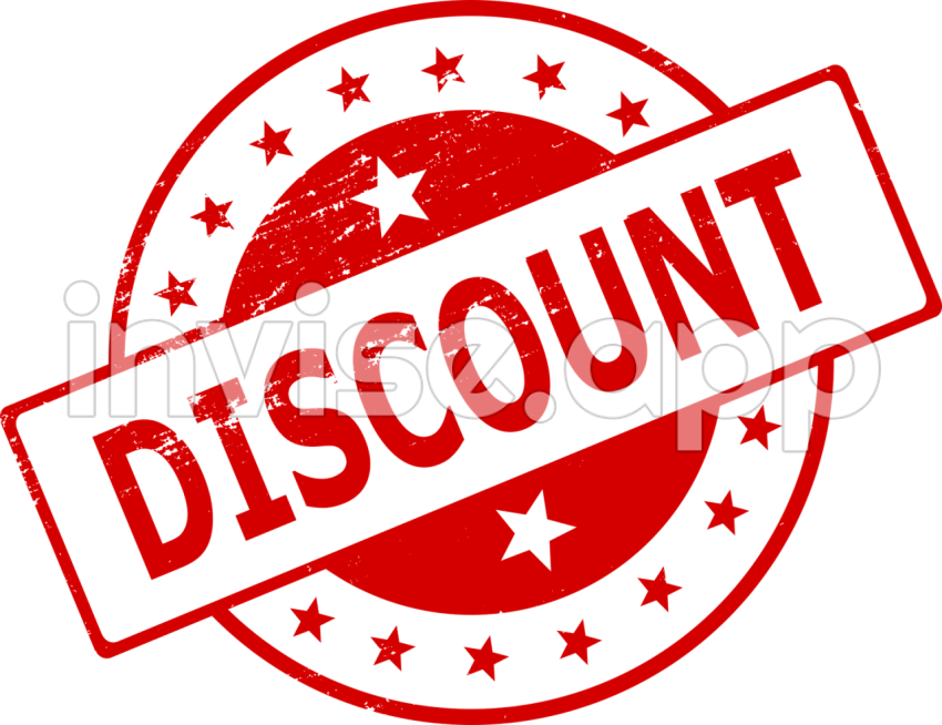 Promo Logo Circle - 4 Discount Stamp ( Transparent) Onlygfx