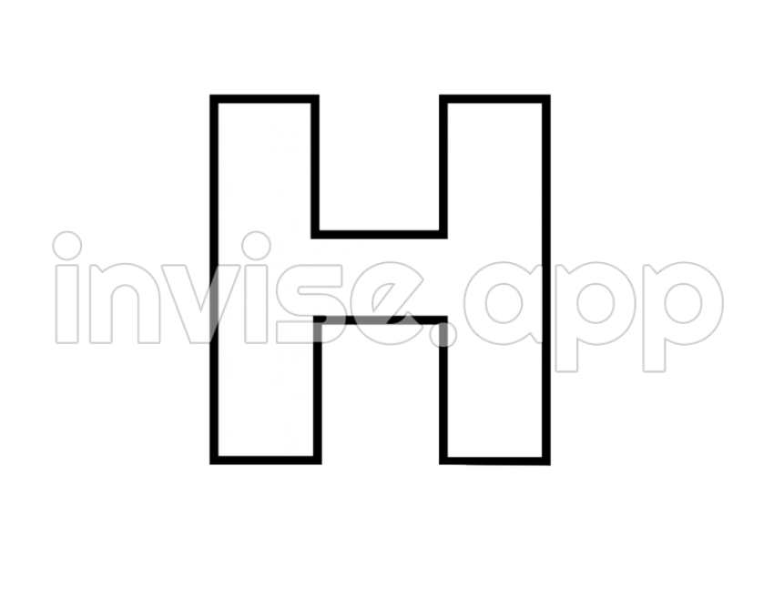 Letter H Transparent Image Download, Size 1056X816Px - Kids Writing Clip Art Black And White