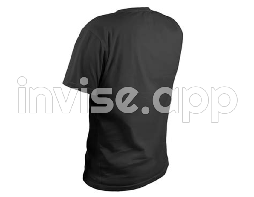 Black T-Shirt Back - Camiseta Negra Trasera Sobre Fondo Transparente 12628102