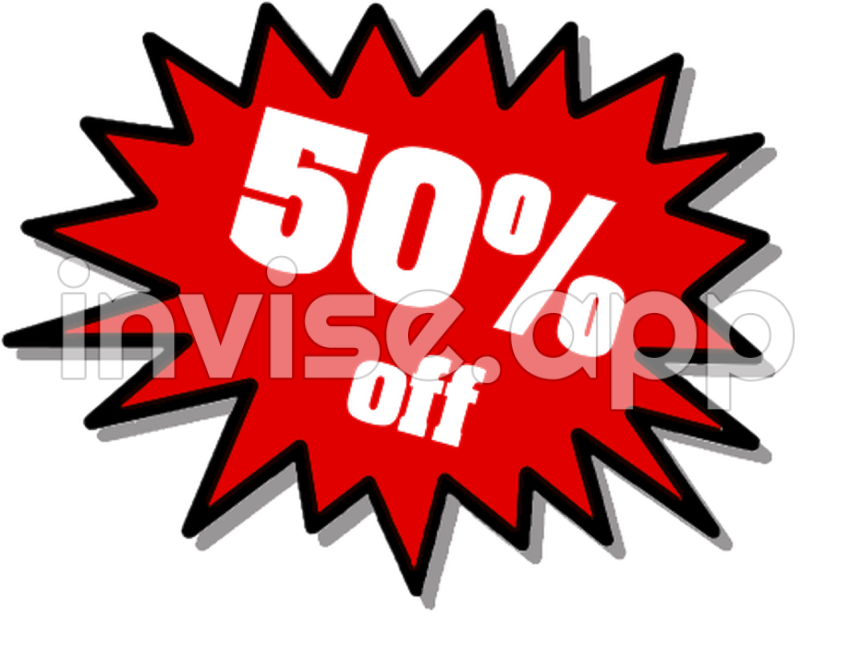 50% Off Sign Images Transparent Background Play - 50 % Off Christmas Sign