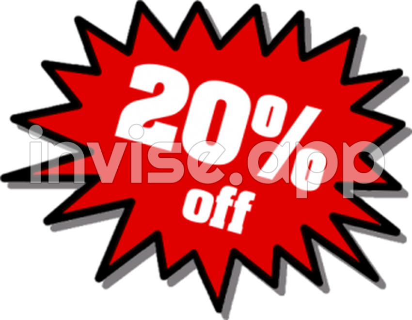 Sale Sticker 20% Off , Sale Sticker 20% Off Transparent Background Freeicons - 20 % Off Sign