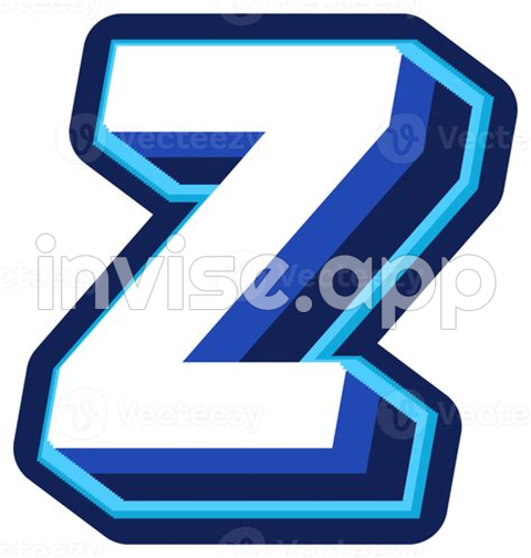 Big Letter Z - Bold 3D Blue Uppercase Letter Z 22351419