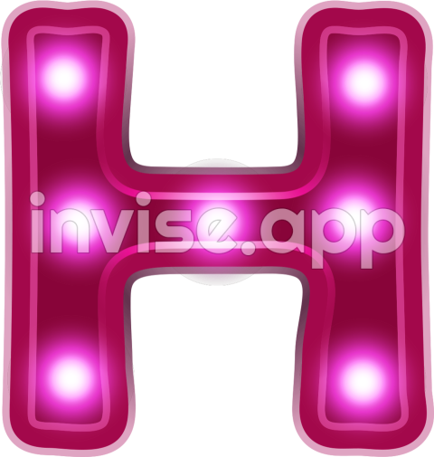 Letter H Clip Art Black And White Neon Lights Transparent Red - Black H Clip Art