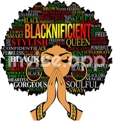 Afro Black Queen Words Smooth Edges - Black Queen Body