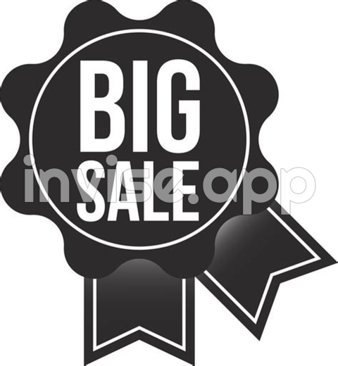 Big Promo Sticker - Big Sale Offer Badge Super Sale Discount Coupon Black Sales Badge