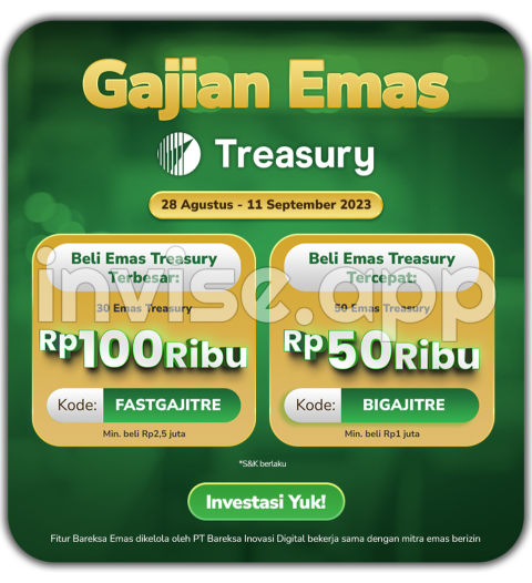 Promo Gajian Emas Treasury, Investasi Emas Berhadiah Hingga Rp100 Ribu - Promo Super Indo Gajian