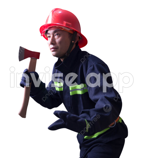 Fire Fighting - Fire Fighting Fire Rescue Fireman Holding Axe, Fire Control, Fire Fighting, Fire Transparent