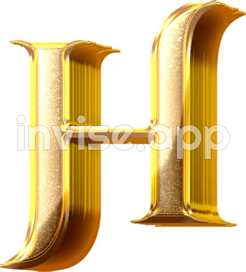 Black H Clip Art - 3D Oro Efecto Letra H 21054630