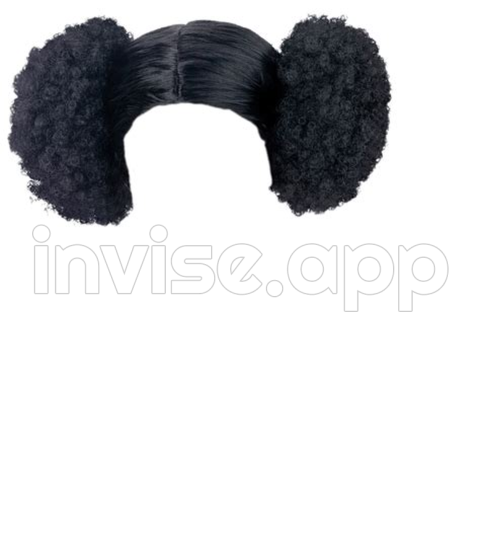 Wig Afro Poof Transparent Stick - Bob Ross Afro Wig