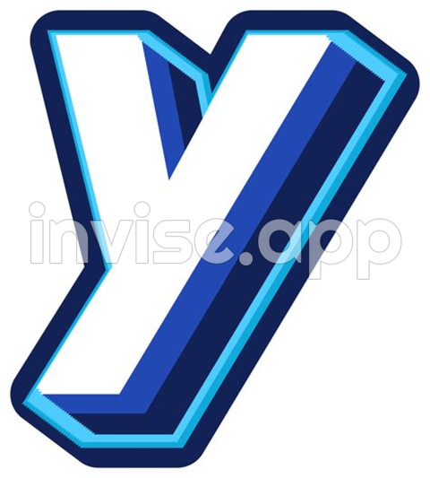 Bold 3D Blue Lowercase Letter Y 22351427 - Alphabet Lore Y