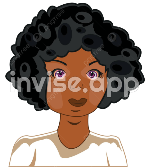 Afro Curls - Africancurly Girl Portrait Part Of The Body African Illustration Vector