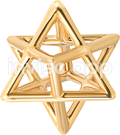 Star Of David Merkaba Body Yellow Gold Pendant Necklace Free - Star Necklace