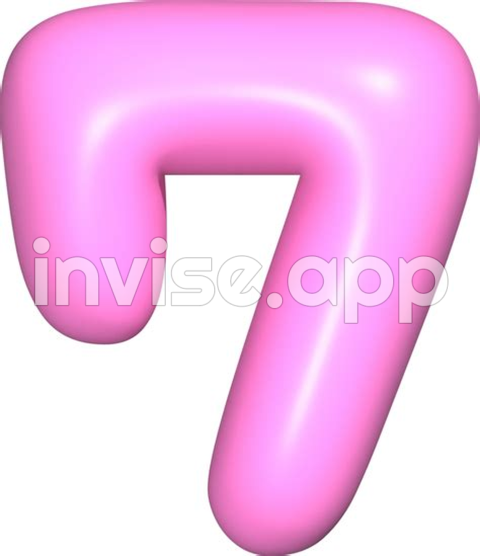 7 - Pink 3D Number 7 24684002