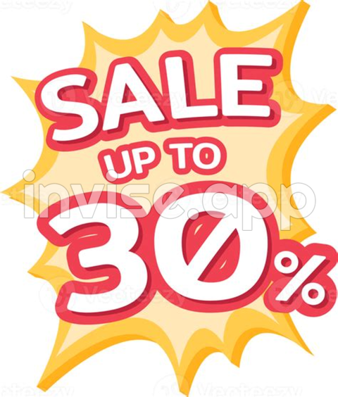 Discount Promotion - Up To 30 Percent Off Label, Promotion Discount Banner Templates