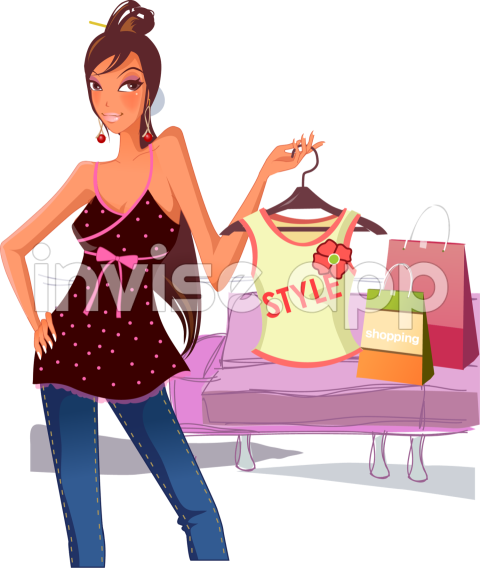 Shopping Clipart - Clipart Lady Shopping