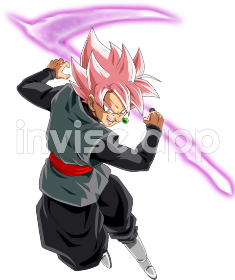 Goku Black Pink Hair Energy Sword Action Pose Hd All - Black Goku Dragon Ball Art