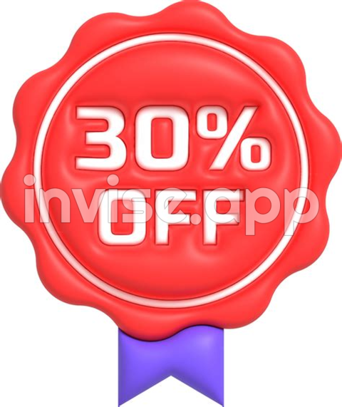 Sale Off 3D Icon, Special Offer Discount With The Price 30 Percent Off Red Label For - Percentage Off Sale