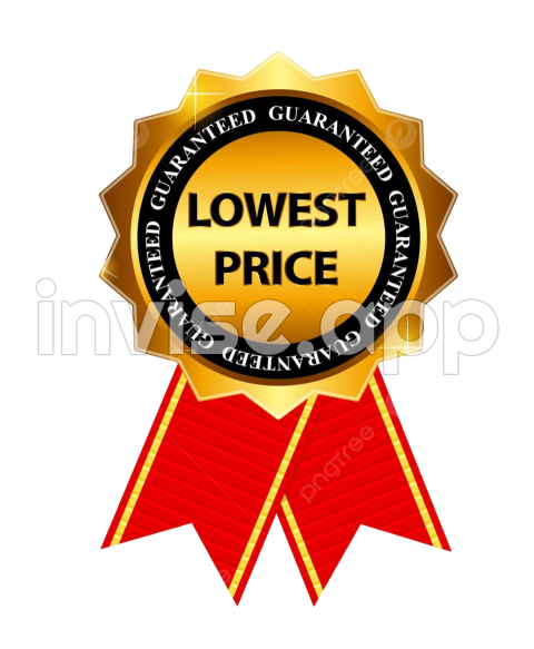 Promo Price Template - Gold Label Sign Template With Vector Illustration For Guaranteed Lowest