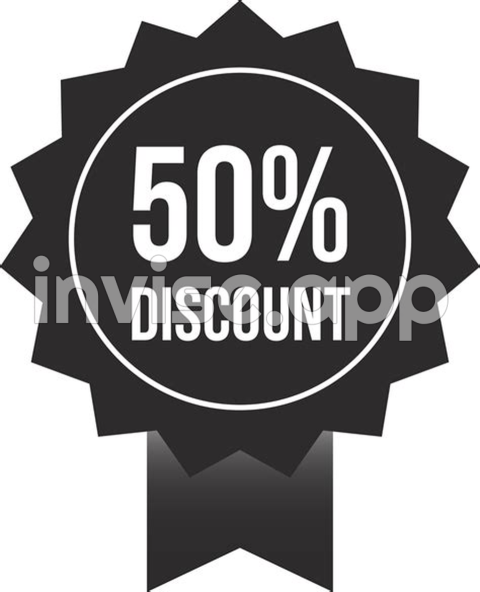 Big Promo Sticker - Fifty Percent Offer Badge Super Sale Discount Coupon Black Sales