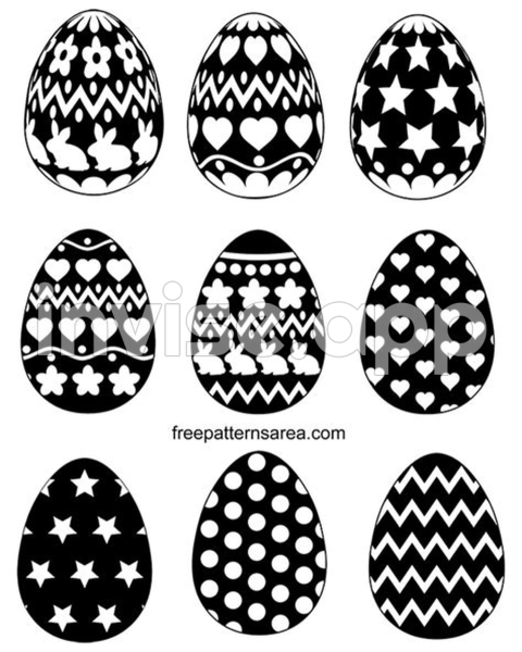 9 Free Easter Egg Silhouette Vector Designs - Dragon Egg Black And White