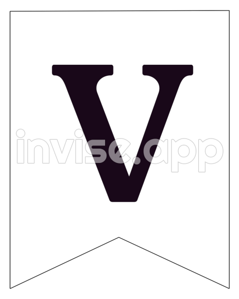 V Black And White Photo - Free Printable Black And White Banner Letters Paper Trail Design