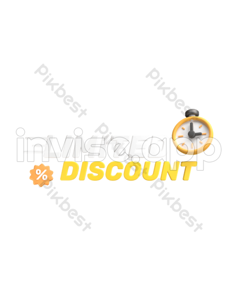 Limited Discount Sale 3D Illustration Images Psd Free Download - Discounts In Words