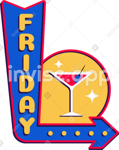 Retro Friday Images - Lettering Friday On The Vintage Neon Sign Illustration In , Svg