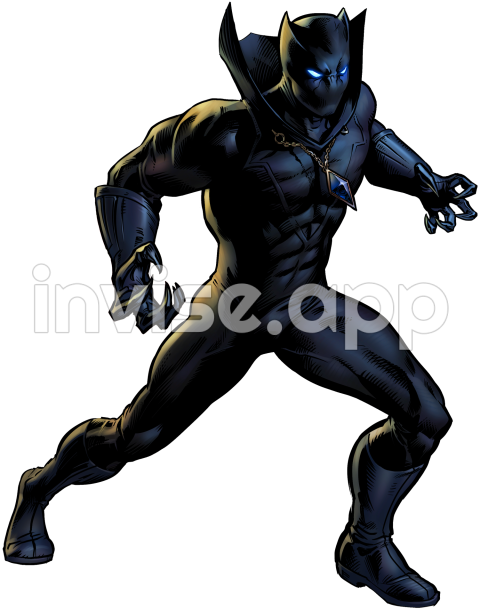 Black Panther Superhero Comic Book Marvel Comics Clip Art Black - Black Panther Face Outline