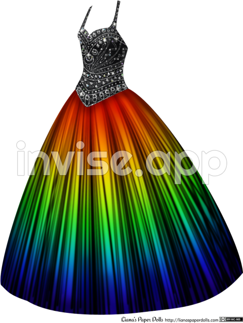 Prom - Prom Dress Rainbow Ball Gown