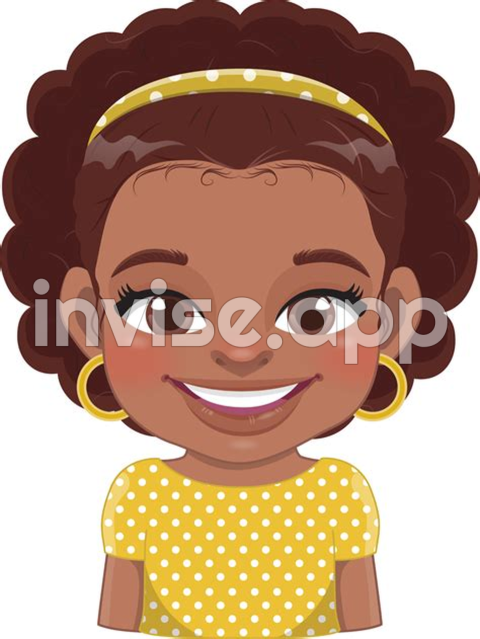 African American Girl Pretty Back - Cute African American Girl Cartoon Character 19980330