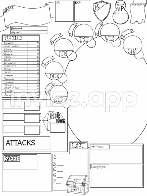 Dd Character Sheet - Potion Dnd Character Sheets D D 5E Ttrpg Printable Dnd Dnd Character