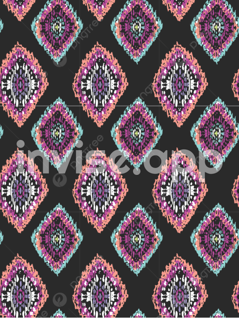 Ethnic Seamless Printing On Black Background, Black, Nationality - Black Svg